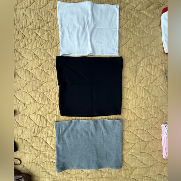 Zara Tops - 3 pcs - Zara Women's Crop Tops - White, Black, Gray